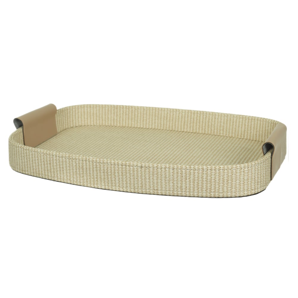BANDEJA DECOR REVEST PU M (NATURAL) 40X28X4,5cm