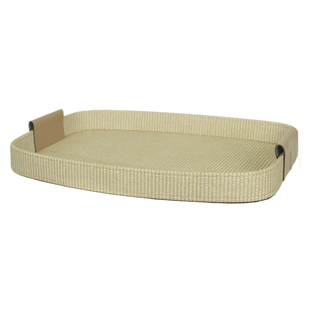BANDEJA DECOR REVEST PU G (NATURAL) 45X33X4,5cm