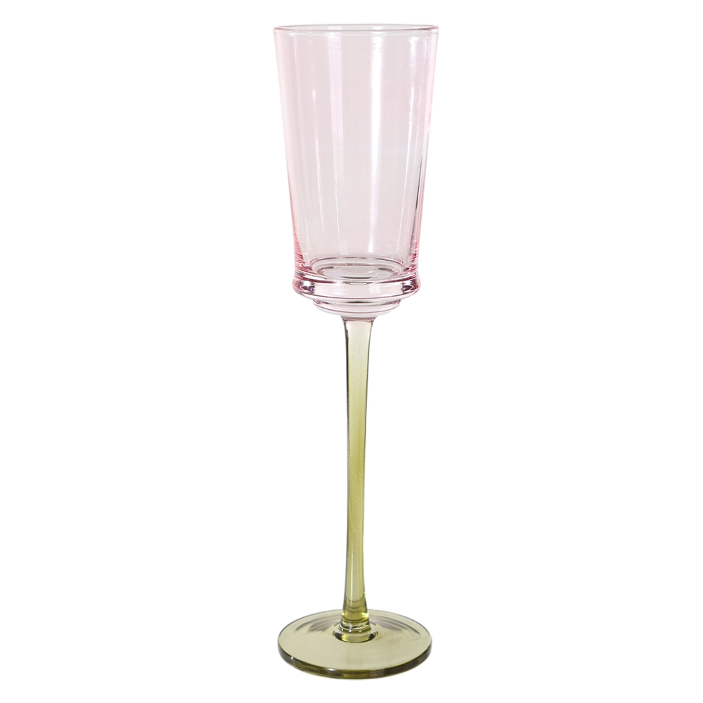 CJ TACAS CHAMPANHE 190ml 24X6cm C/4 PCS SIENA (ROSA VERDE)
