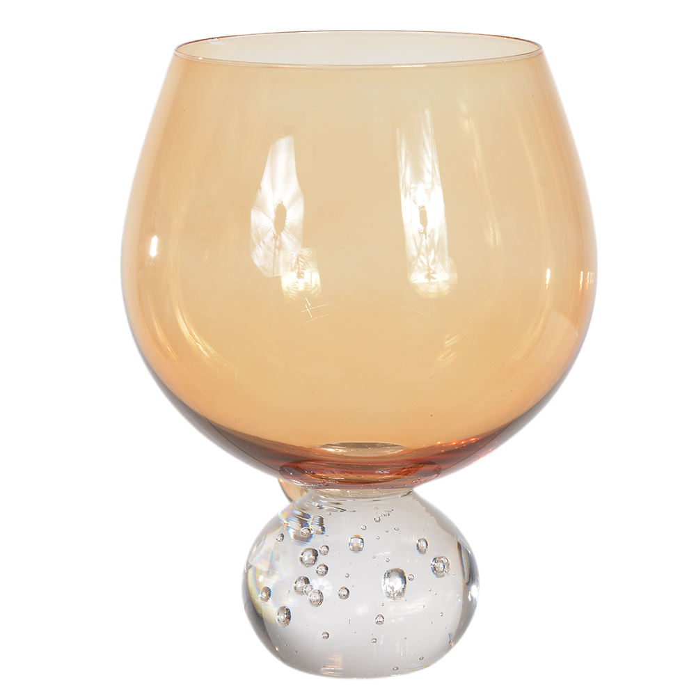 CJ TACA VINHO 610ml 14X10,6cm C/4 PCS VIBRANCE BUBBLES (AMBAR)