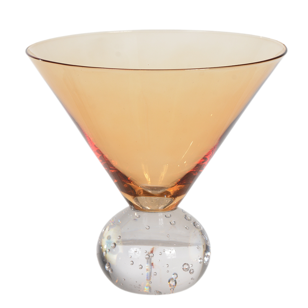 CJ TACA SOBREMESA 280ml 11,3X12cm C/4 PCS VIBRANCE BUBBLES (AMBAR)