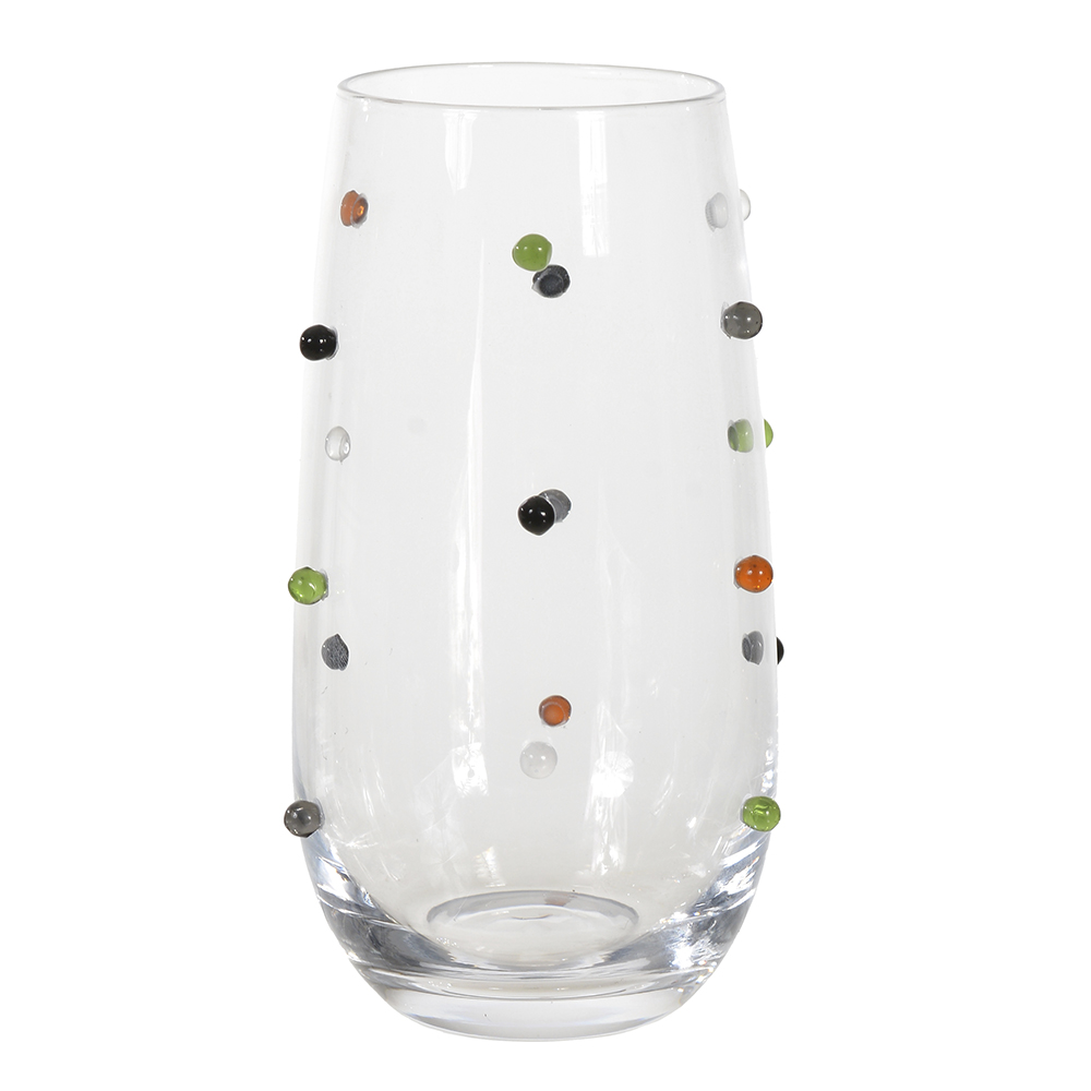 CJ COPO 520ml 15X8cm C/4 PCS DOTS COLORS (TRANSPARENTE)