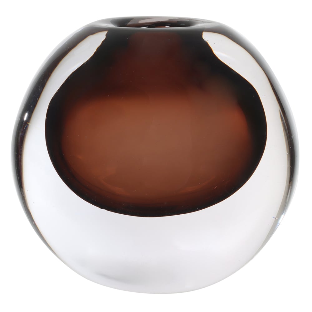 VASO DECORATIVO VIDRO (MARROM) 10,5X9X5cm