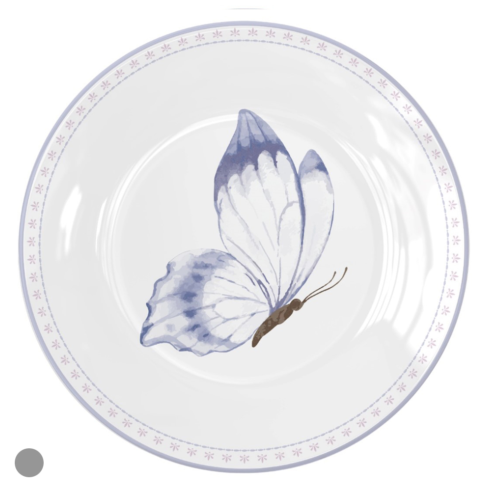 PRATO SOBREMESA MELAMINA 23d (OFFWHITE BORBOLETAS)