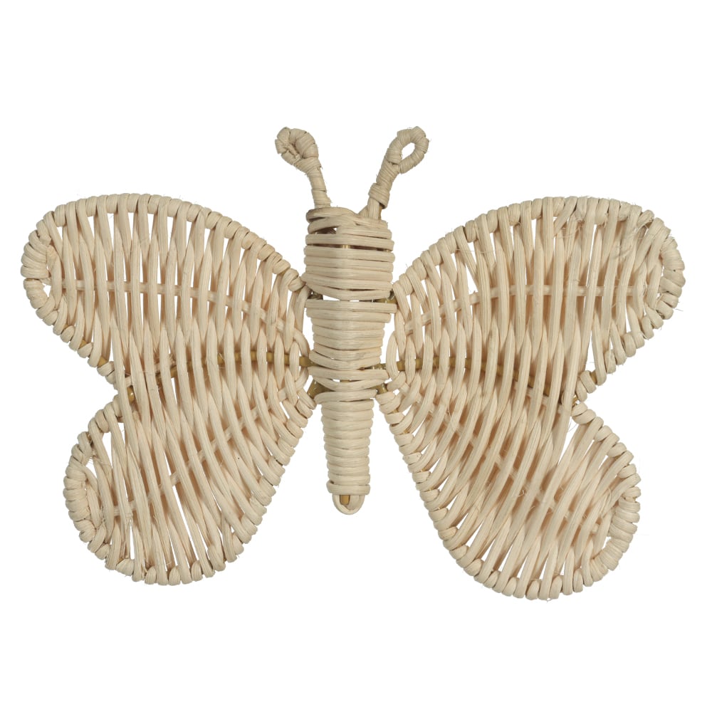 ESCULTURA DE PAREDE RATTAN BORBOLETA (NATURAL) 2X19,5X13,5cm