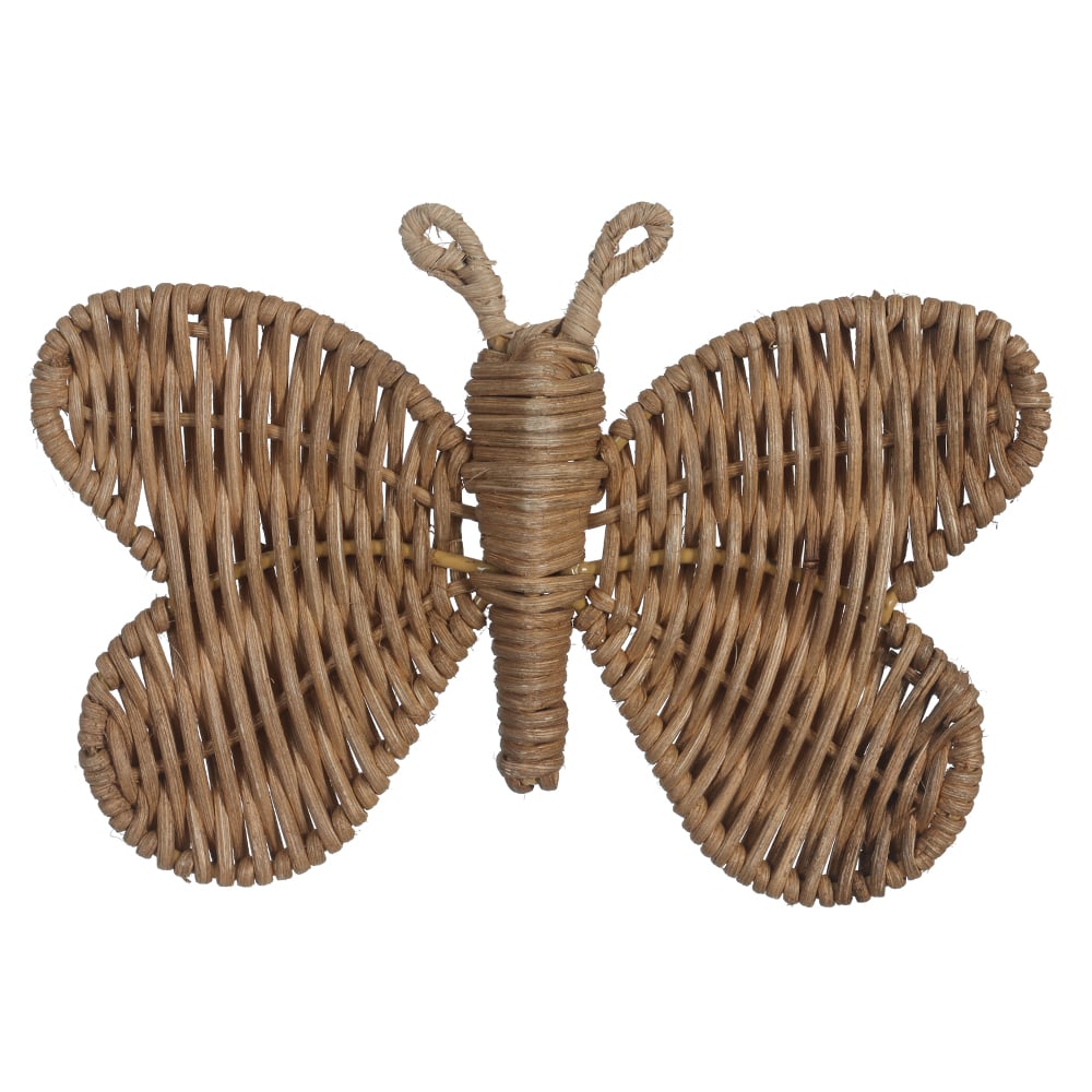 ESCULTURA DE PAREDE RATTAN BORBOLETA (BEGE) 2X19,5X13,5cm