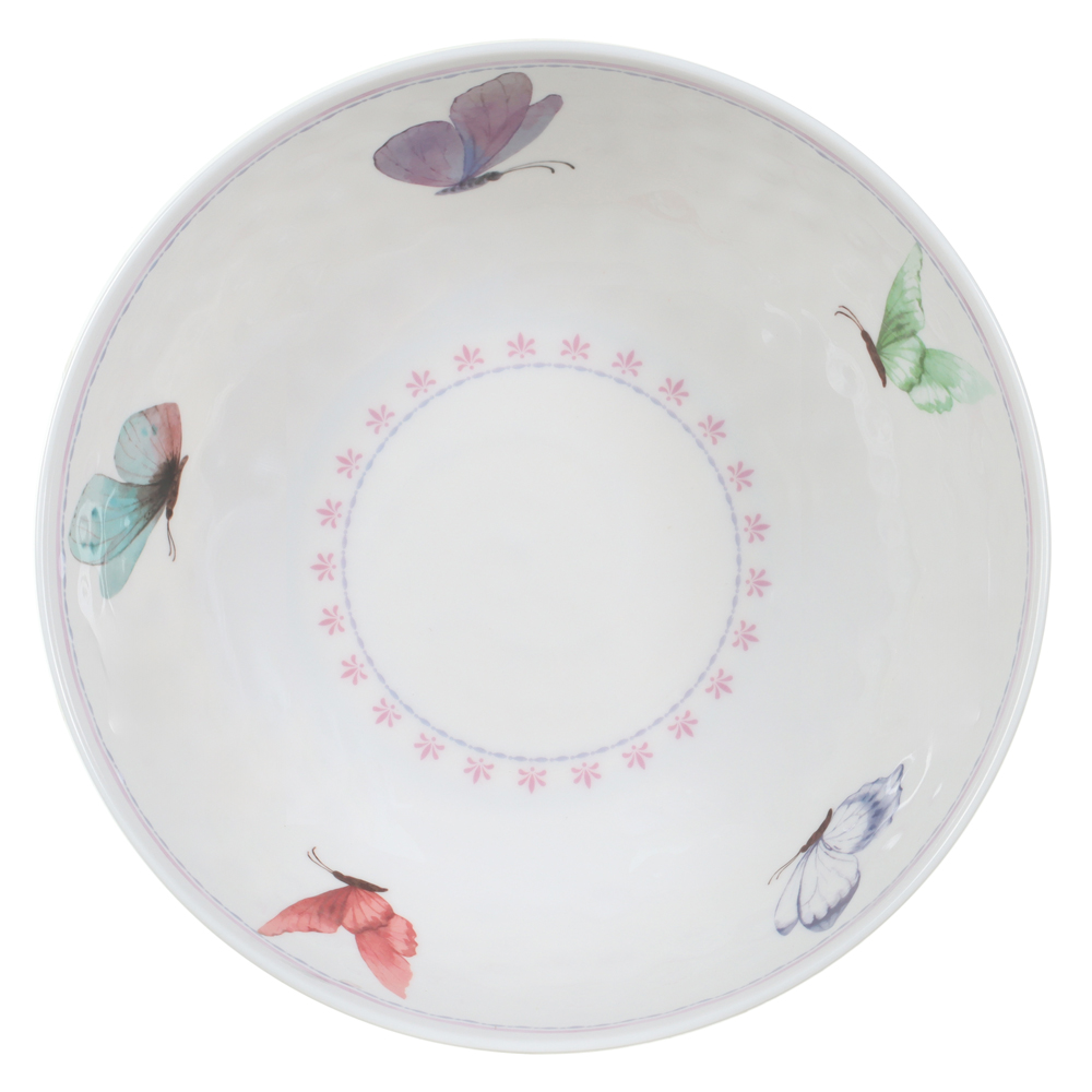 SALADEIRA MELAMINA 3000ml 10X28,2cm (OFFWHITE BORBOLETAS)