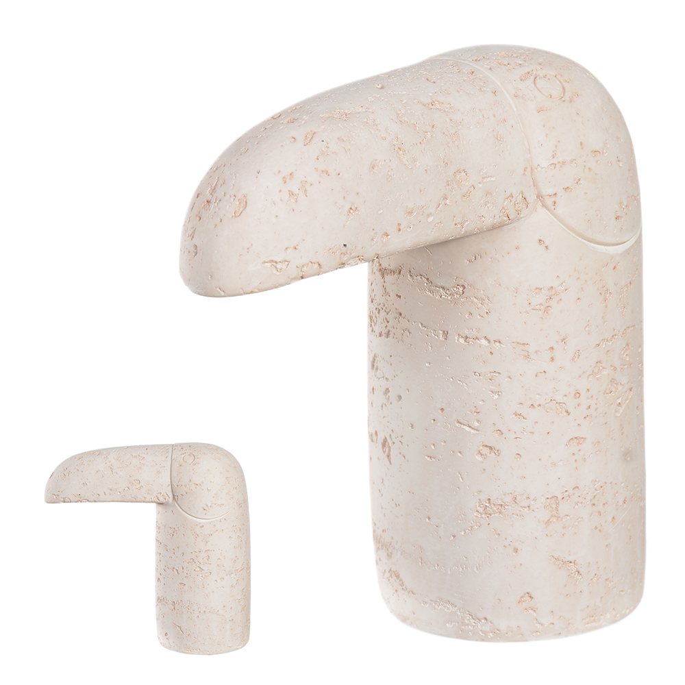 ESCULTURA DECORATIVA POLIRESINA TUCANO (OFF WHITE) 14X13X6cm