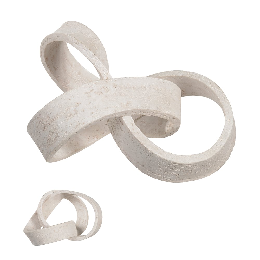 ESCULTURA DECORATIVA POLIRESINA ORGANICA (OFF WHITE) 31X38X19,5cm