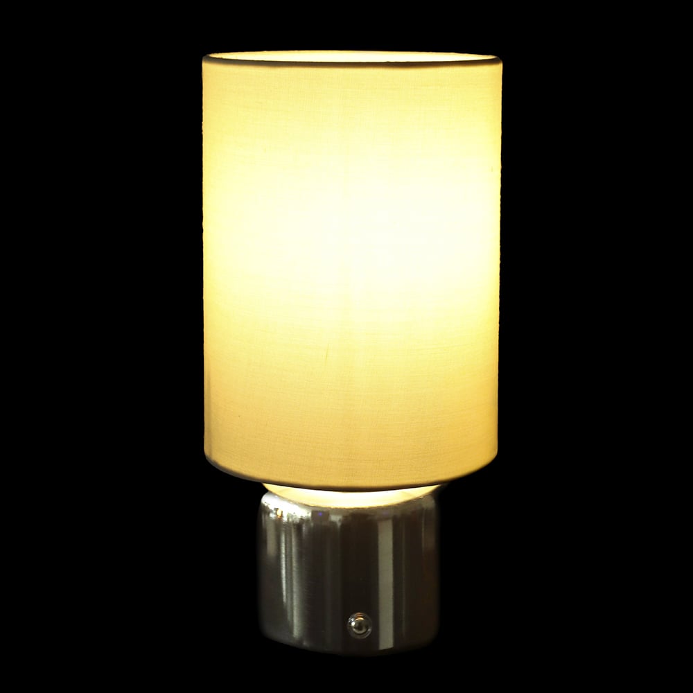 LUMINARIA MESA LED METAL E TECIDO USB (PRATA) 24cm 12d