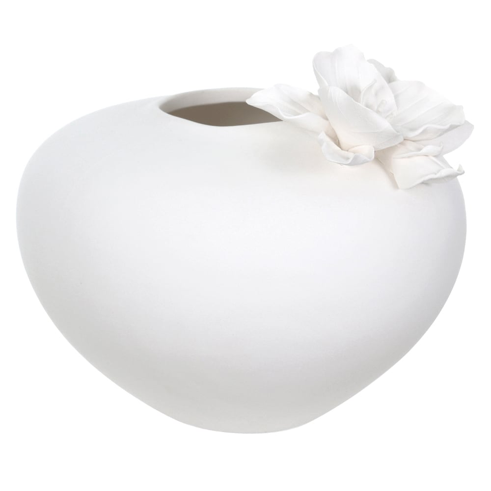 VASO DECORATIVO CERAMICA FLOR (BRANCO) 19X23X22cm