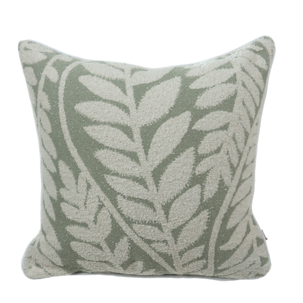 ALMOFADA ALGODAO FOLHAS (VERDE) 50X50cm