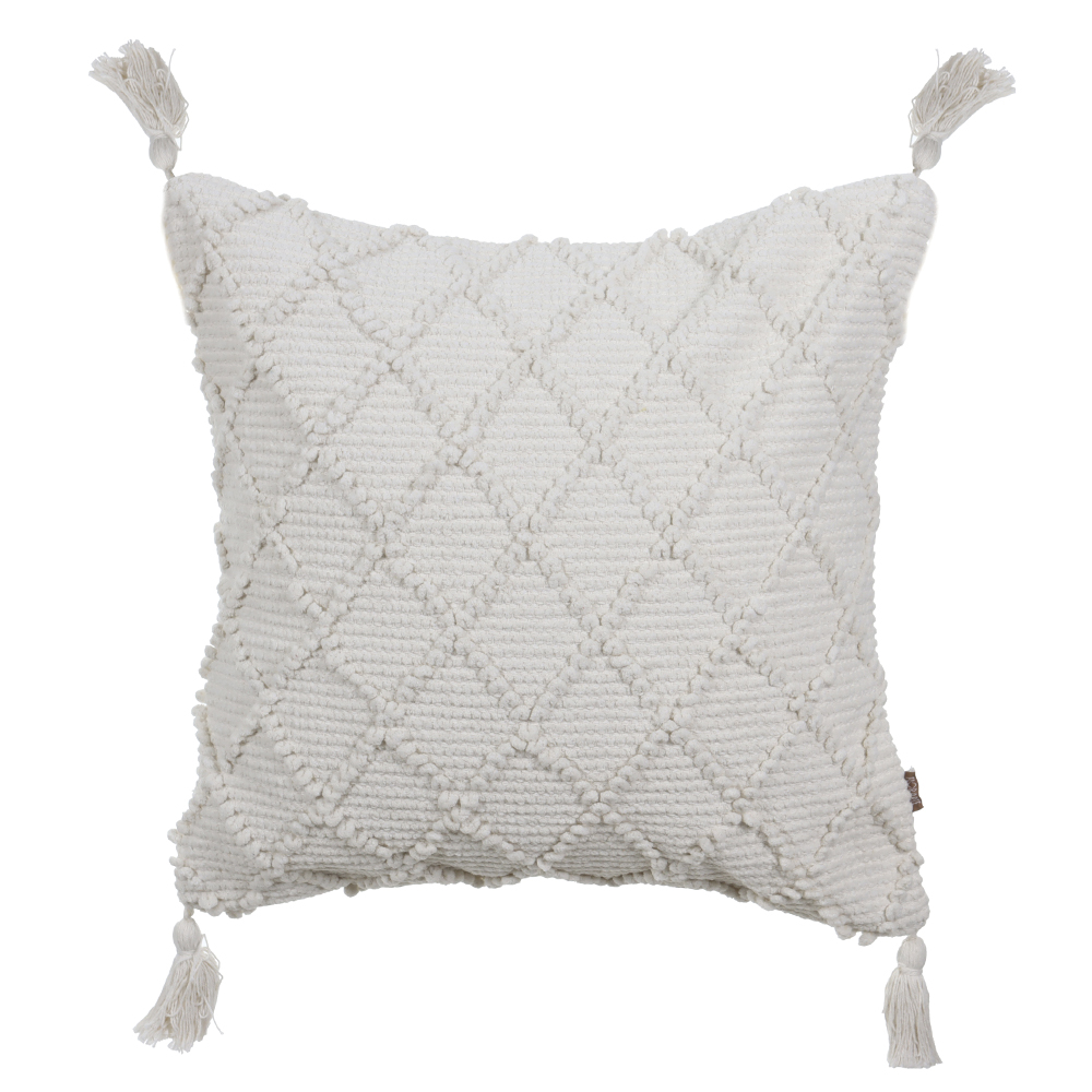 ALMOFADA ALGODAO TASSEL (OFF WHITE) 50X50cm