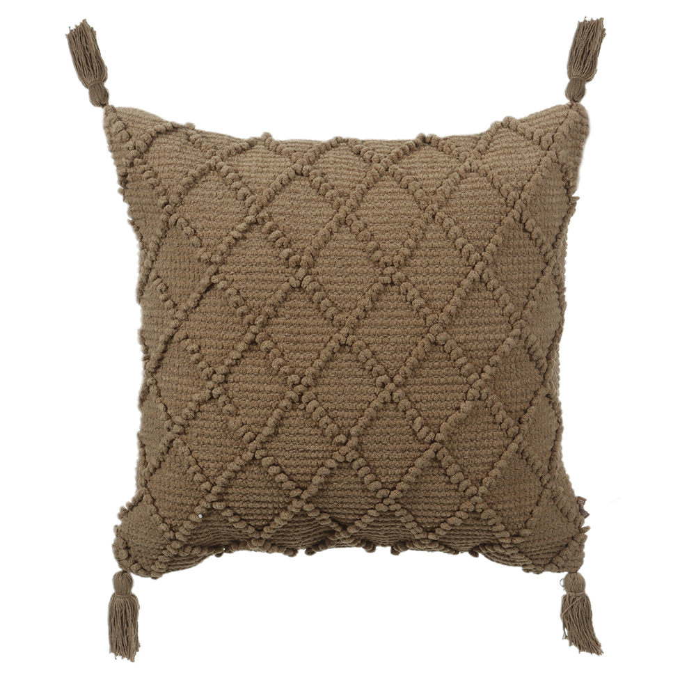 ALMOFADA ALGODAO TASSEL (BEGE) 50X50cm
