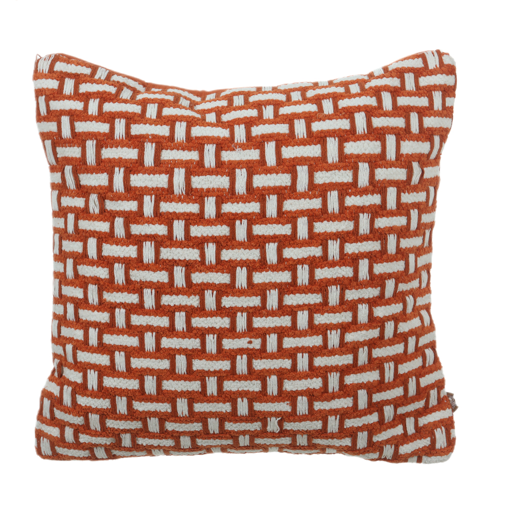 ALMOFADA ALGODAO TRAMAS (TERRACOTA) 50X50cm