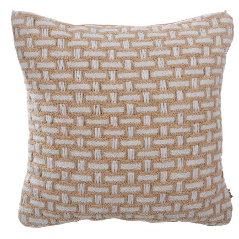 ALMOFADA ALGODAO TRAMAS (AREIA) 50X50cm