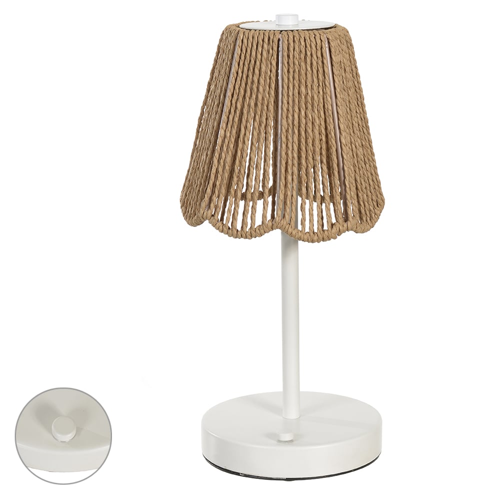 LUMINARIA MESA LED METAL USB (NATURAL OFF WHITE) 30X13cm