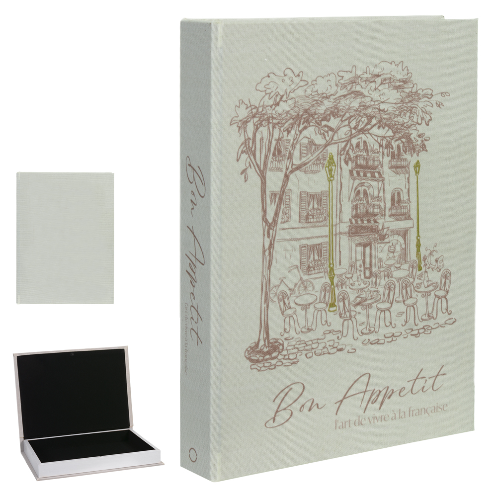 CAIXA LIVRO MDF BON APPETIT (OFF WHITE) 31,5X23X4cm