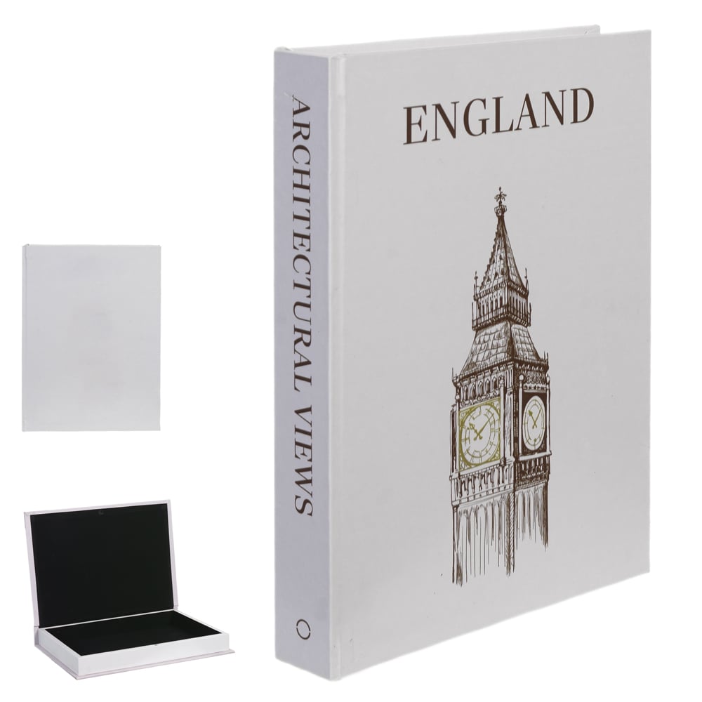 CAIXA LIVRO MDF ENGLAND (BEGE) 31,5X23X4cm