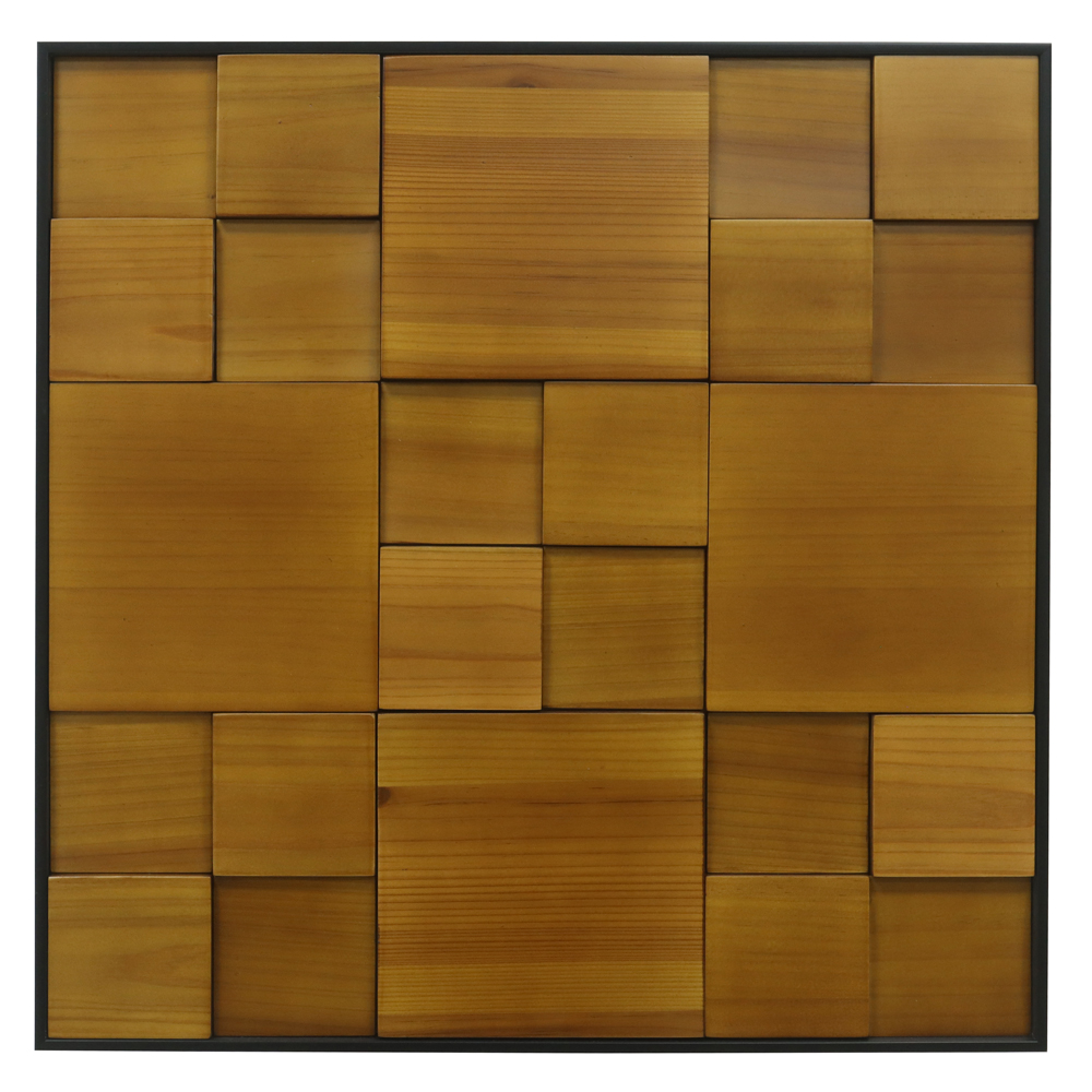 QUADRO DECORATIVO MDF ESCULPIDO EM MADEIRA (BEGE) 60X60X4,5cm