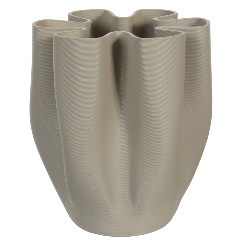 VASO DECORATIVO CERAMICA 3D (BEGE) 21cm 20d