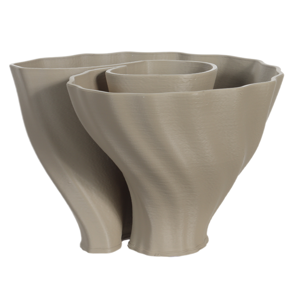 VASO DECORATIVO CERAMICA 3D (BEGE) 17cm 24d