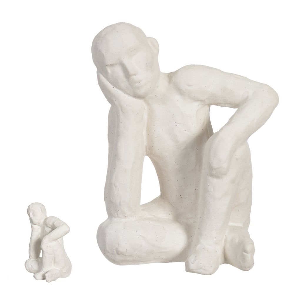 ESCULTURA DECORATIVA CERAMICA HOMEM (BRANCO) 25X19X14cm