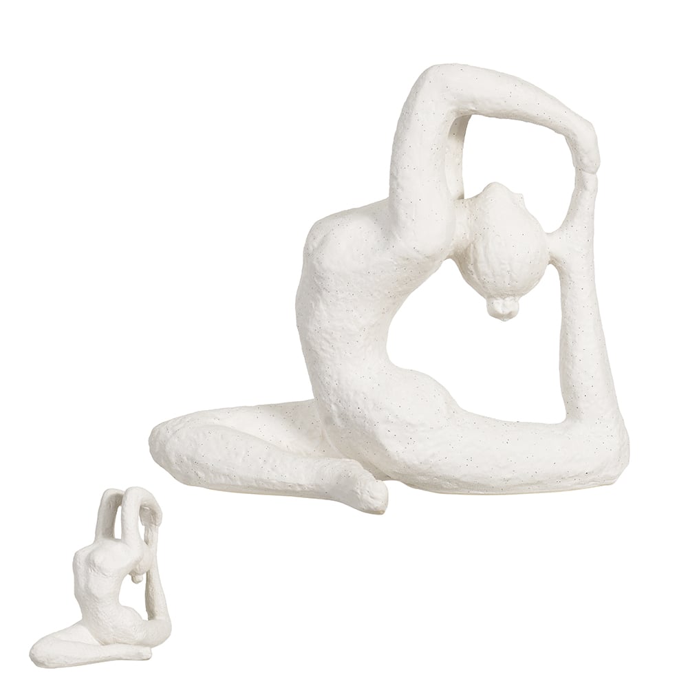 ESCULTURA DECORATIVA CERAMICA MULHER (BRANCO) 25X27X13cm