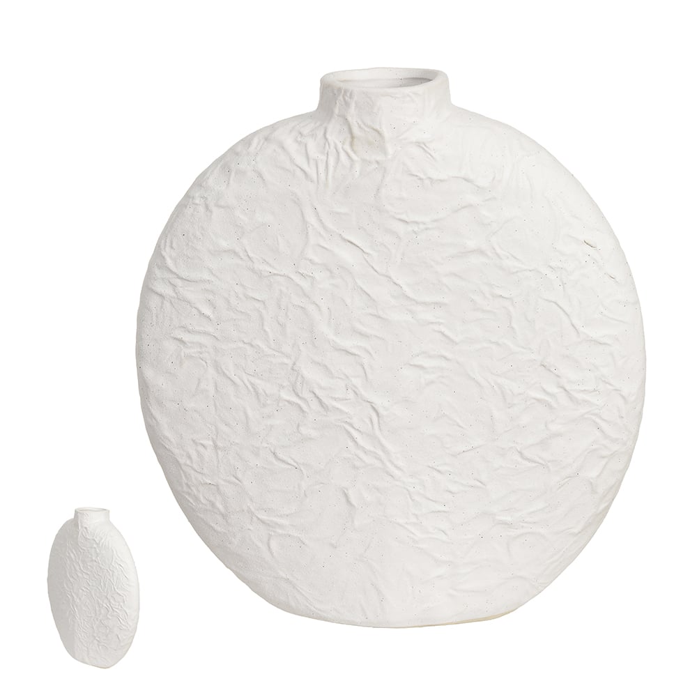 VASO DECORATIVO CERAMICA TEXTURA (BRANCO) 29X27X8cm