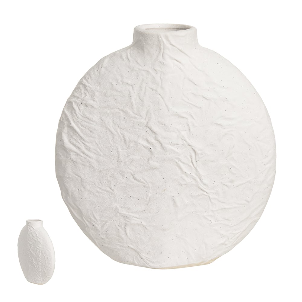 VASO DECORATIVO CERAMICA TEXTURA (BRANCO) 22X21X8cm