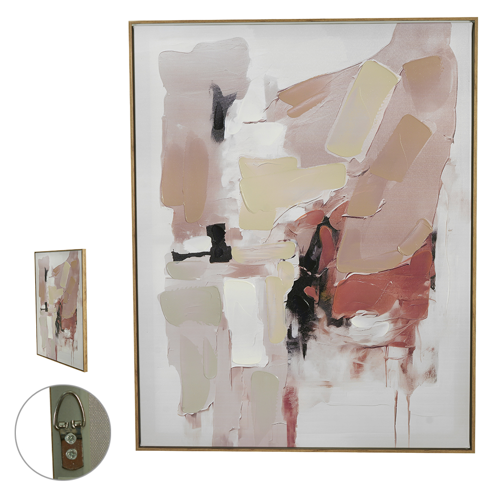 QUADRO DECOR CANVAS COM PINTURA A MAO (COLORIDO) 1mX75X3,5cm