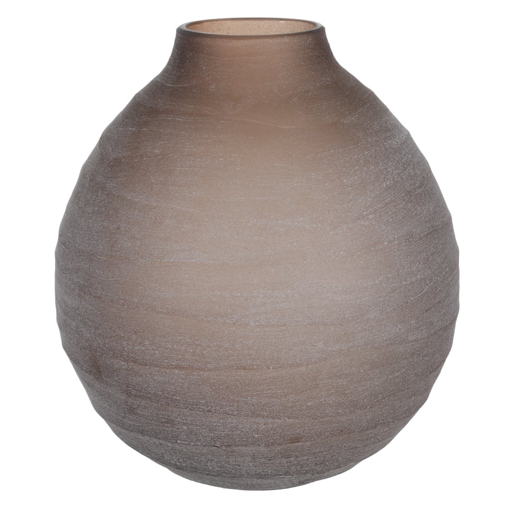 VASO DECORATIVO VIDRO (MARROM FOSCO) 28cm 24,5d