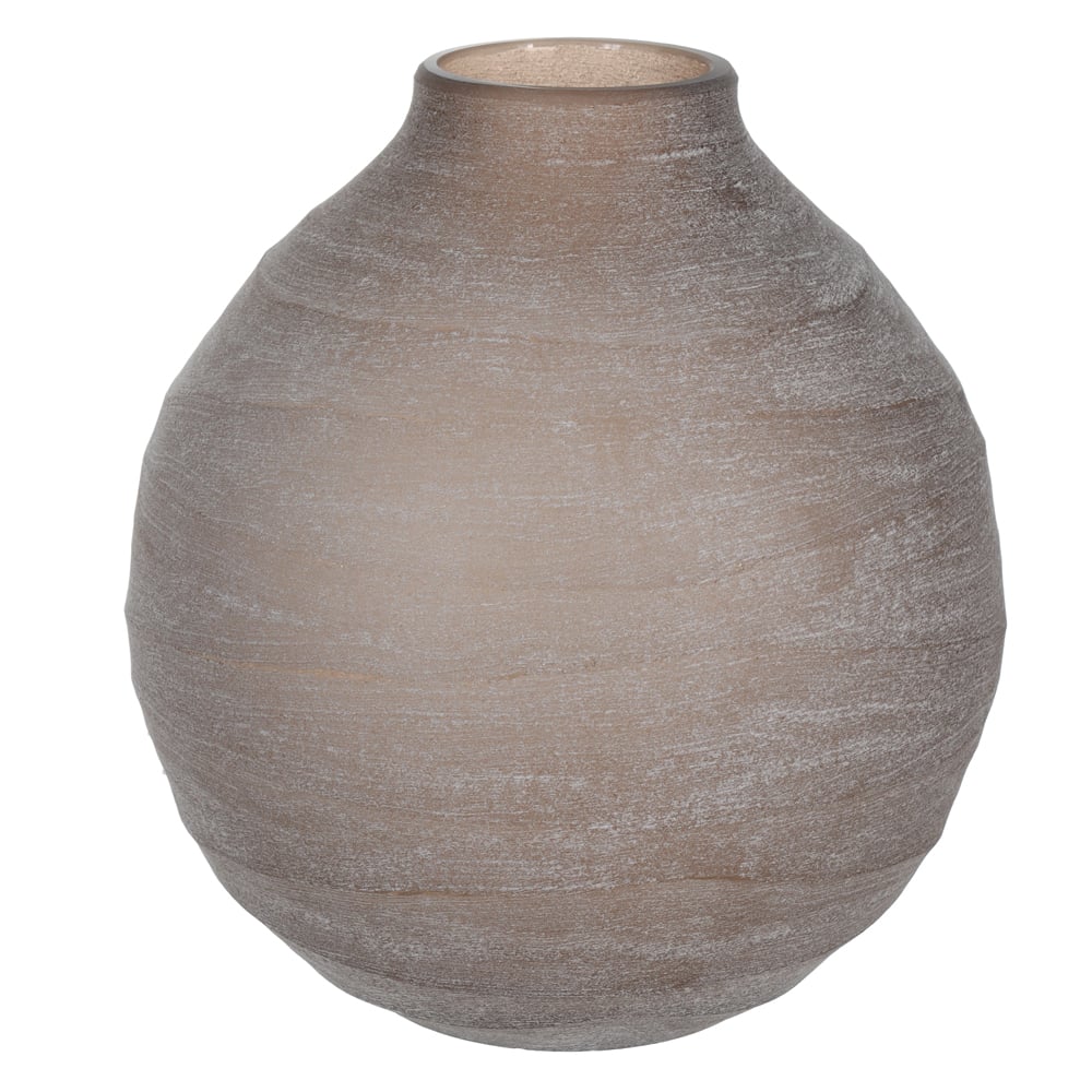 VASO DECORATIVO VIDRO (MARROM FOSCO) 21cm 19,5d