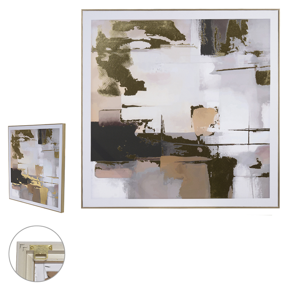 QUADRO DECORATIVO ABSTRATO (COLORIDO) 80X80X3,5cm