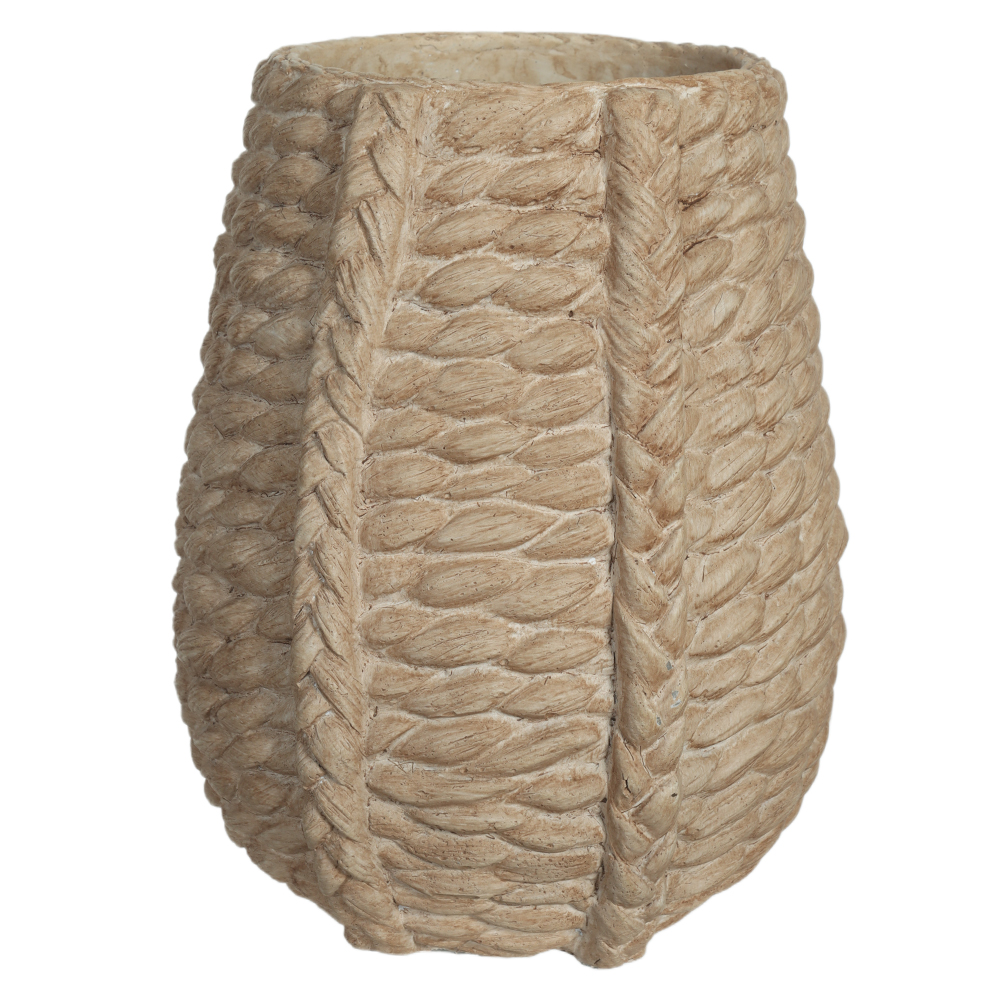 VASO DECORATIVO CIMENTO TRAMADO (BEGE) 37,5cm 29d