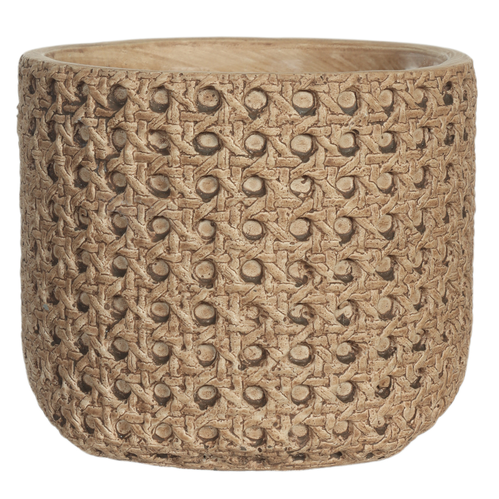 CACHEPOT DECORATVIO CIMENTO (BEGE) 12,5cm 14,5d