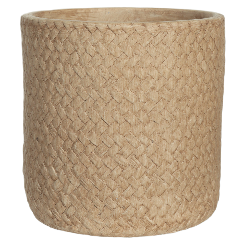 CACHEPOT DECORATVIO CIMENTO (BEGE) 16,5cm 16,5d