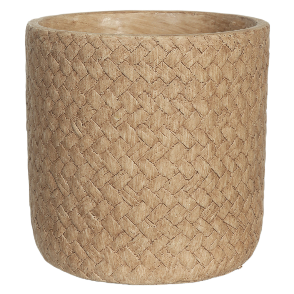 CACHEPOT DECORATVIO CIMENTO (BEGE) 13,5cm 13,5d