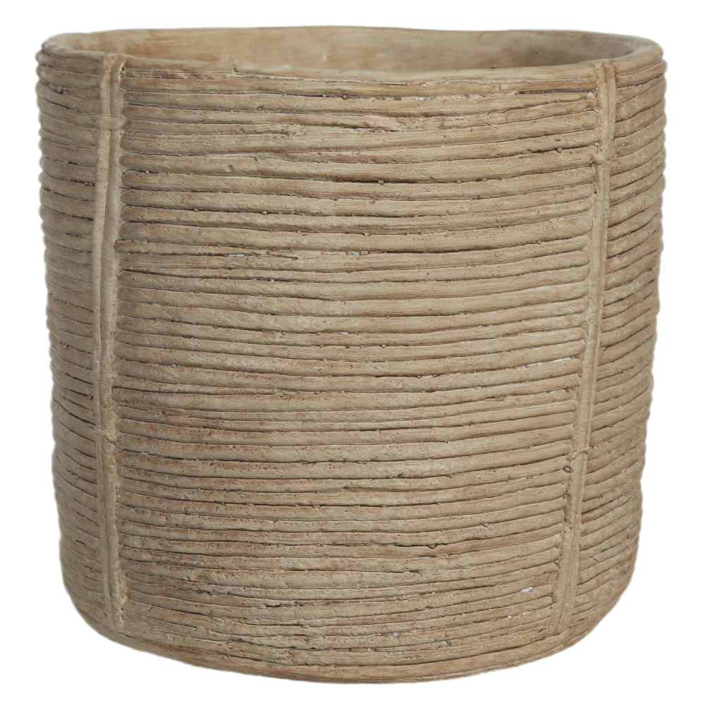 CACHEPOT DECORATVIO CIMENTO (BEGE) 25cm 26,5d
