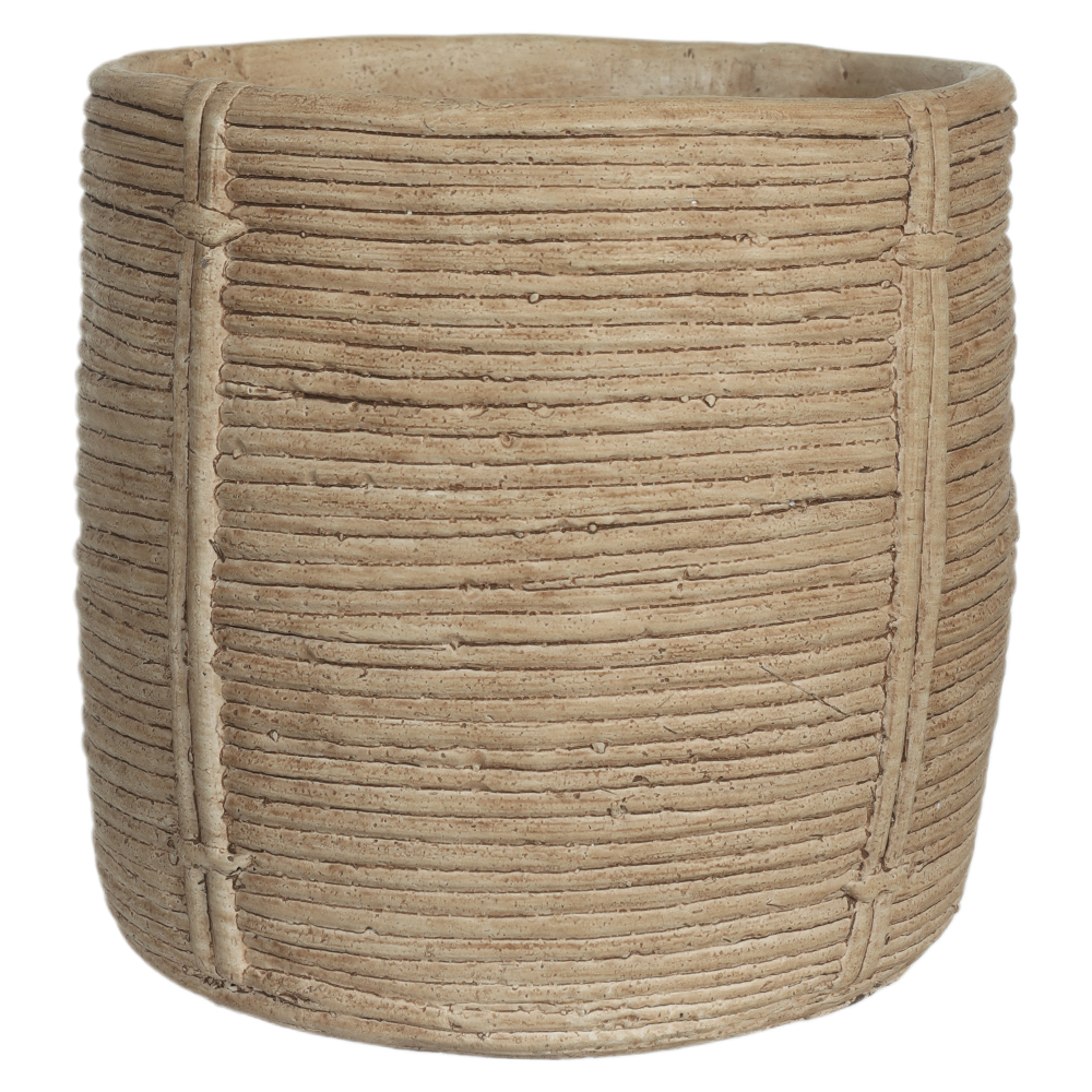 CACHEPOT DECORATVIO CIMENTO (BEGE) 16,3cm 17d