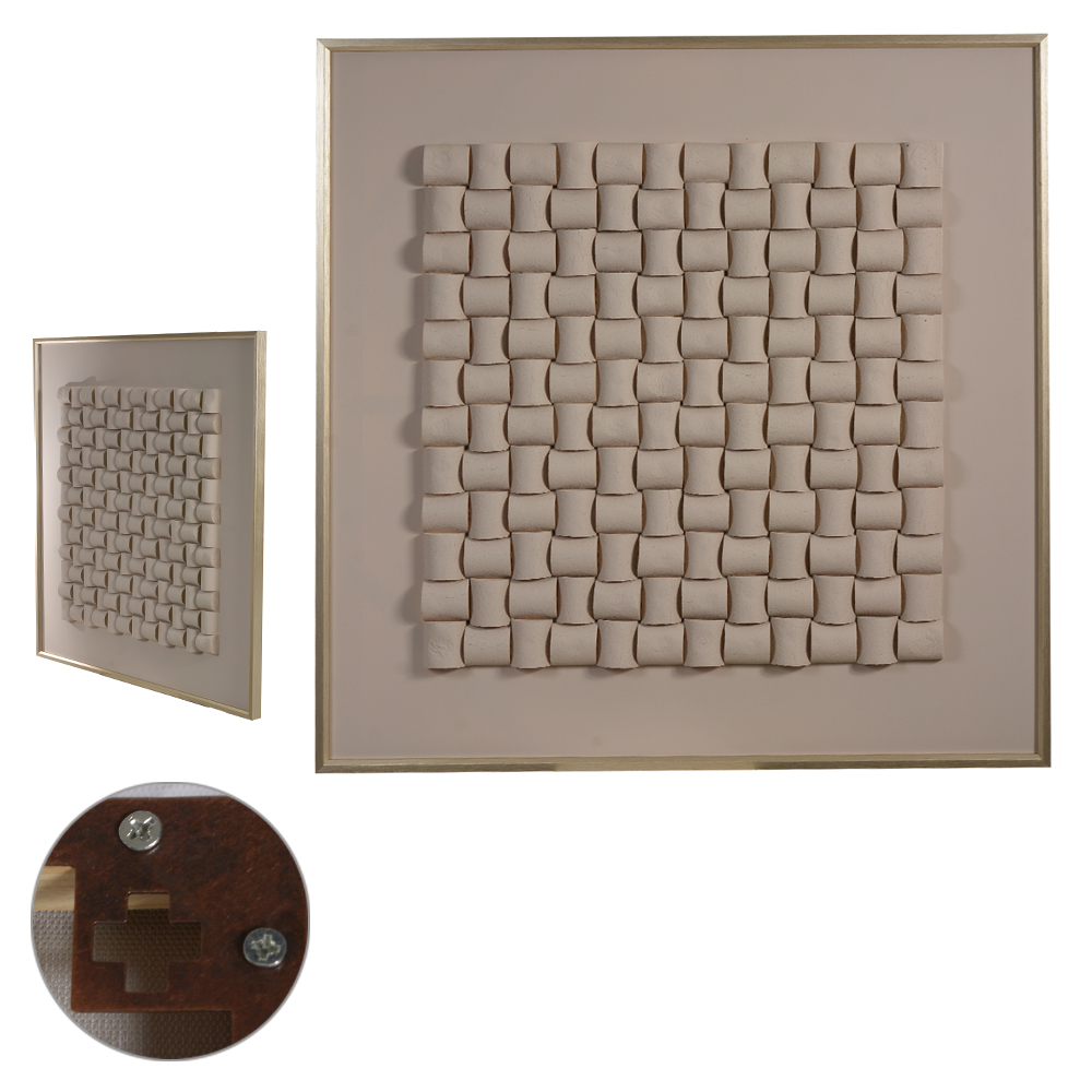 QUADRO DECORATIVO CANVAS SQUARES C/ APLICACAO (FENDI) 1X1mX3,5cm