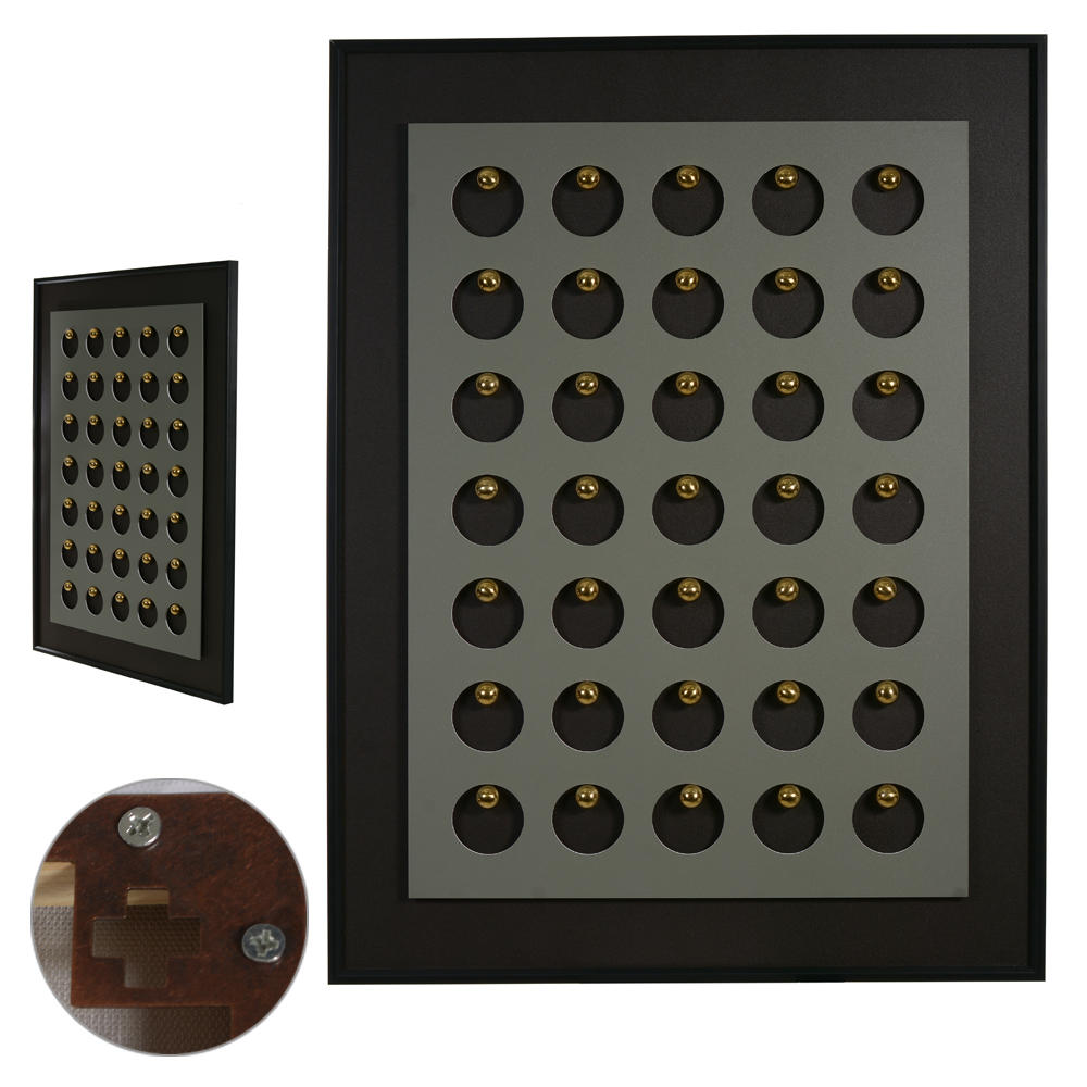 QUADRO DECORATIVO CANVAS BALLS C/ APLICACAO (CINZA DOURADO) 1,2mX90X3,5cm