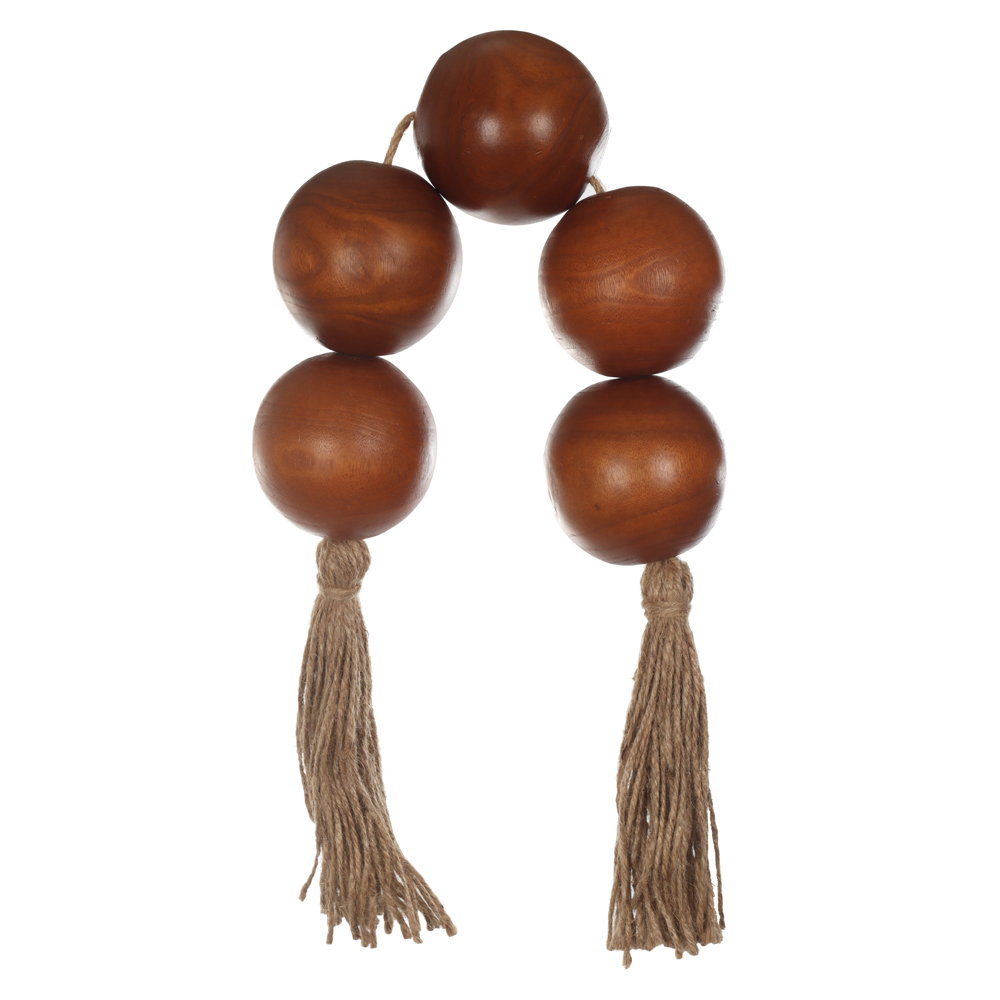 COLAR DECORATIVO MADEIRA BALLS (MARROM) 10X96X10cm
