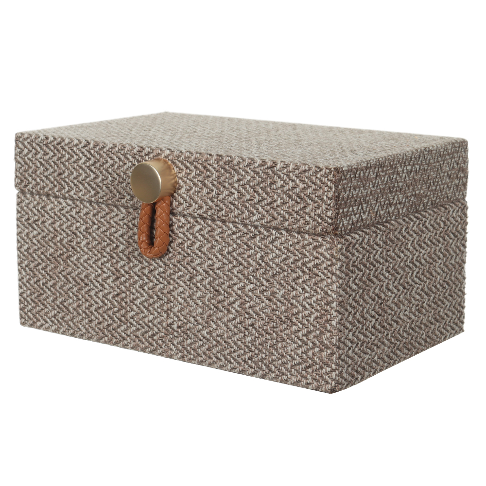CAIXA DECORATIVA MDF REVESTIMENTO PU (FENDI) 12X24X15cm