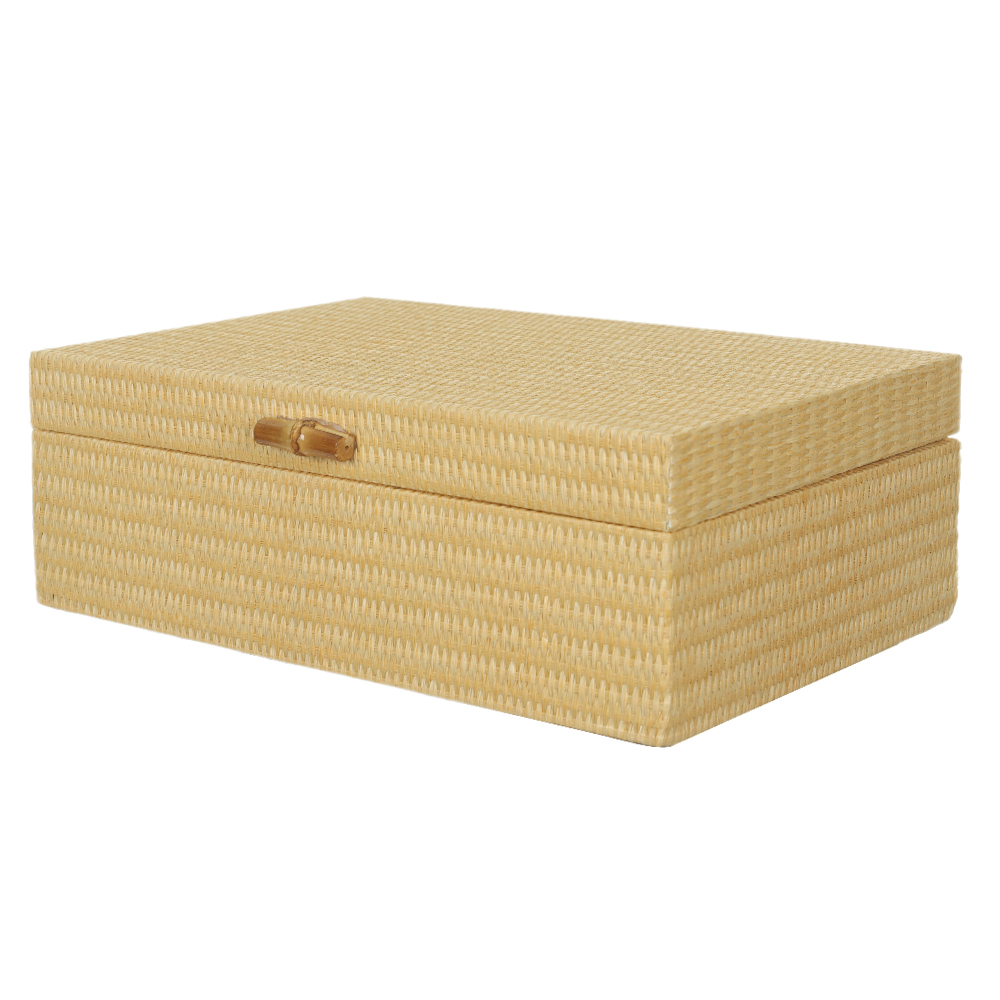 CAIXA DECORATIVA MDF REVESTIMENTO PU (AREIA) 10X30X20cm