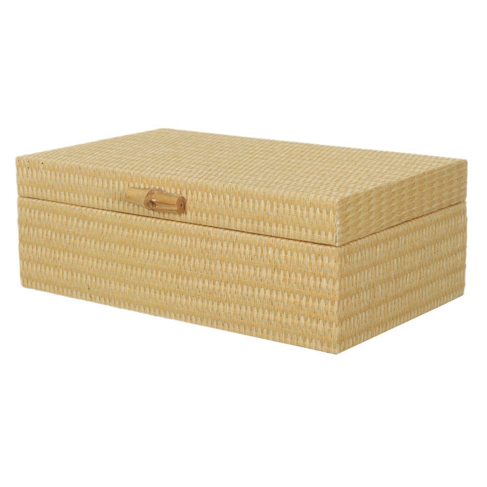 CAIXA DECORATIVA MDF REVESTIMENTO PU (AREIA) 8,5X25X15cm