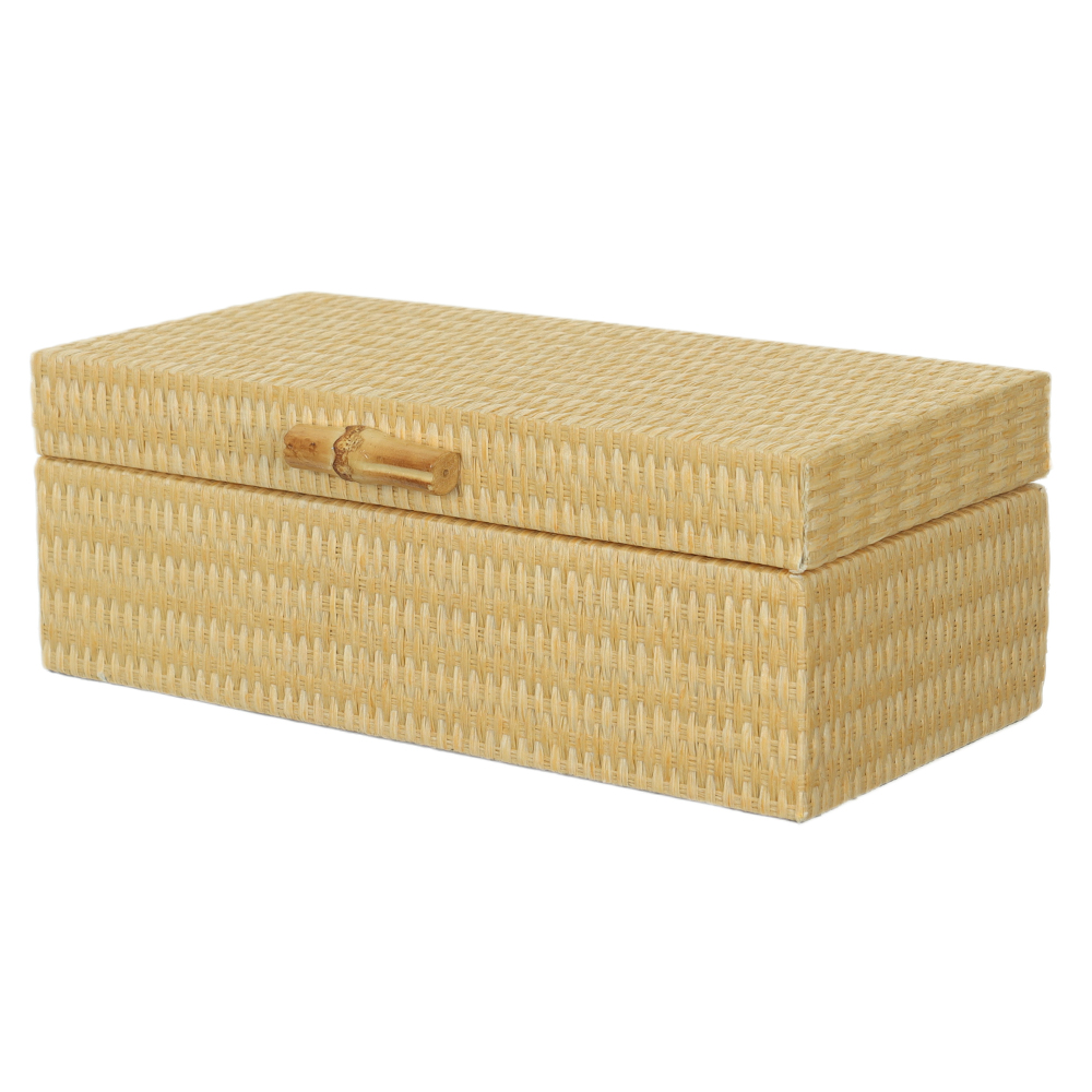 CAIXA DECORATIVA MDF REVESTIMENTO PU (AREIA) 7X20X10cm