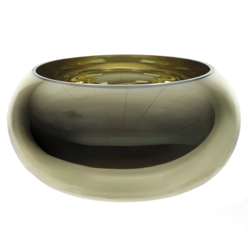 VASO BACIA VIDRO (DOURADO) 14,5cm