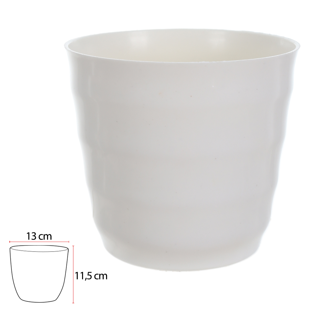 VASO PLT REDONDO (BRANCO) 11,5cm