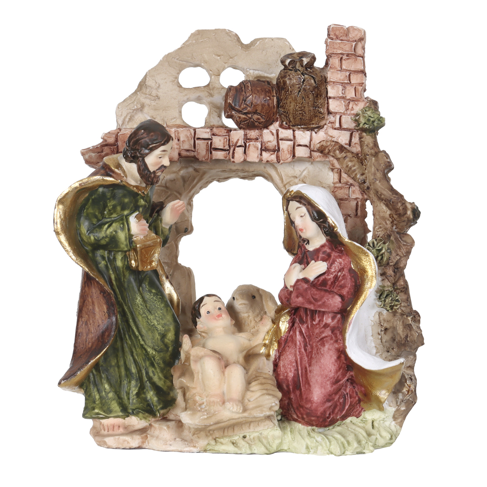 RESINA NATAL SAGRADA FAMILIA (COLORIDO) 10X8cm
